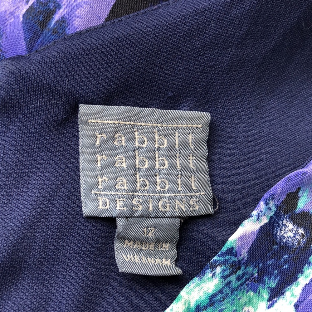 Rabbit Rabbit Rabbit Abstract Floral Fitted Waist Cocktail Dress! - Picture 9 of 10